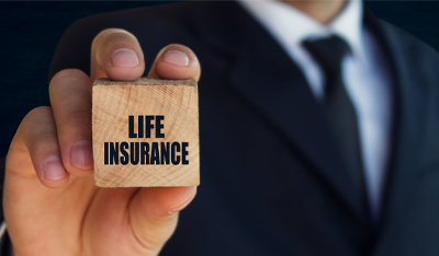 Image showing wooden block labelled Life Insurance 